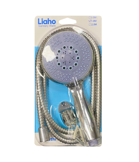 Bathroom Shower Head with 1.8M Flexible Shower Hose Pipe Set Assorted Colours 0556 (Parcel Rate)