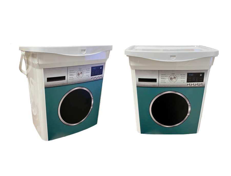 HOBBY Q-Box Washing Machine Printed Design Laundry Detergent Storage Box 6 Litre Assorted Colours 081084 (Parcel Rate)