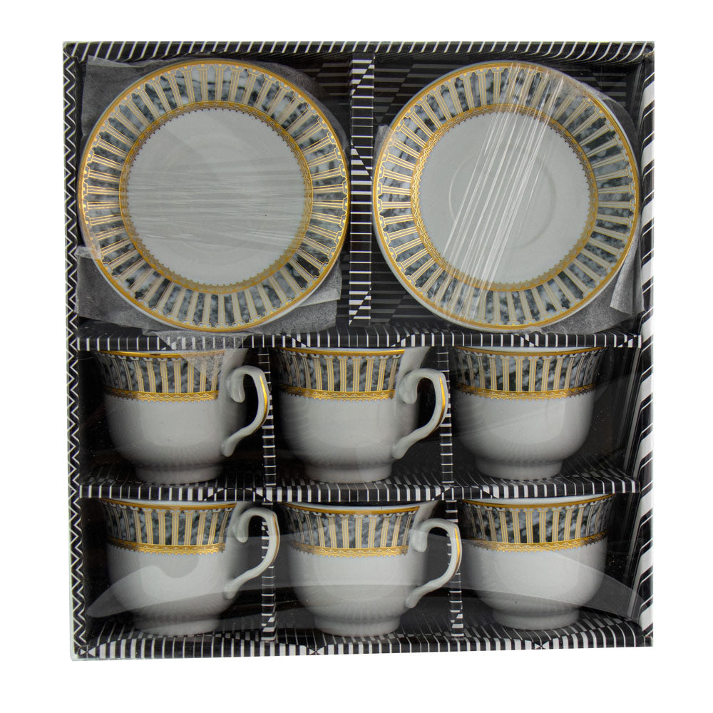 Durane Tea Coffee Cup Set of 12 Kea Pillars 10191 (Parcel Plus Rate)