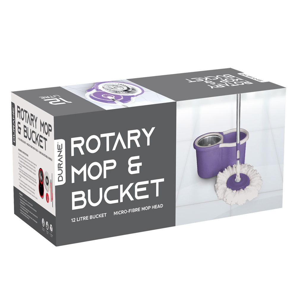 SQ Durane Rotary Mop & Bucket Set 12 Litre Purple 10484 (Big Parcel Rate)