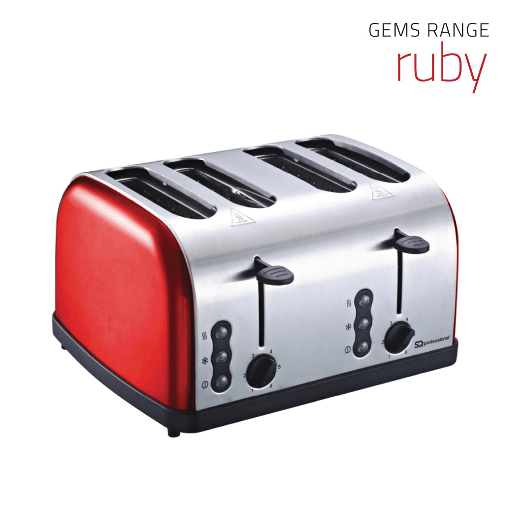 SQ Professional Gems Legacy 4 Slice Toaster 1500W Ruby 10961 (Big Parcel Rate)