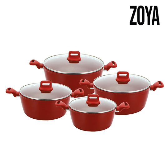 SQ Professional Zoya Forged Stockpot Set of 4 Red 11710 (Big Parcel Rate)