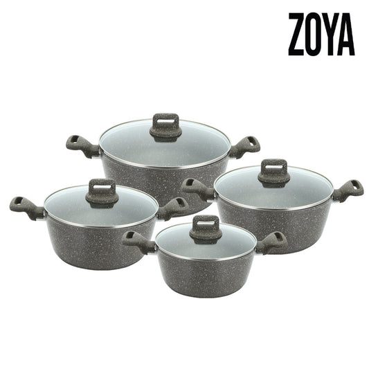 SQ Professional Zoya Forged Stockpot Set of 4 Marbled Grey 11718 (Big Parcel Rate)