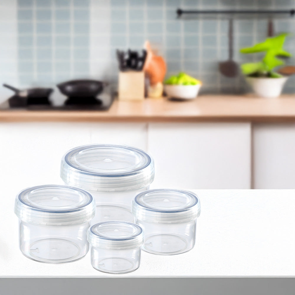 Kolorr Round Plastic Food Storage Container Set of 4 11743 (Parcel Rate)