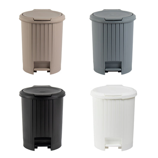 Tuffex Plastic Push Open Pedalled Bin 14L 27 x 35cm Assorted Colours 11892 (Parcel Rate)