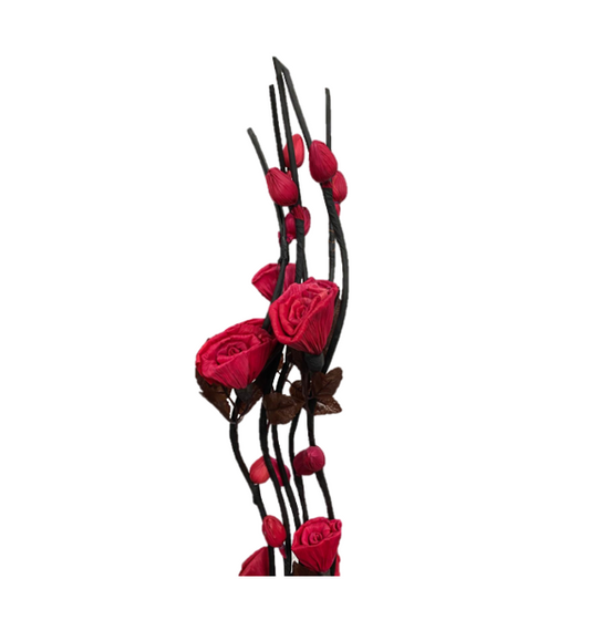 Long Stem Floral Twigs Home Decoration with Folded Rose Flowers 156cm Assorted Colours 1246 (Big Parcel Rate)