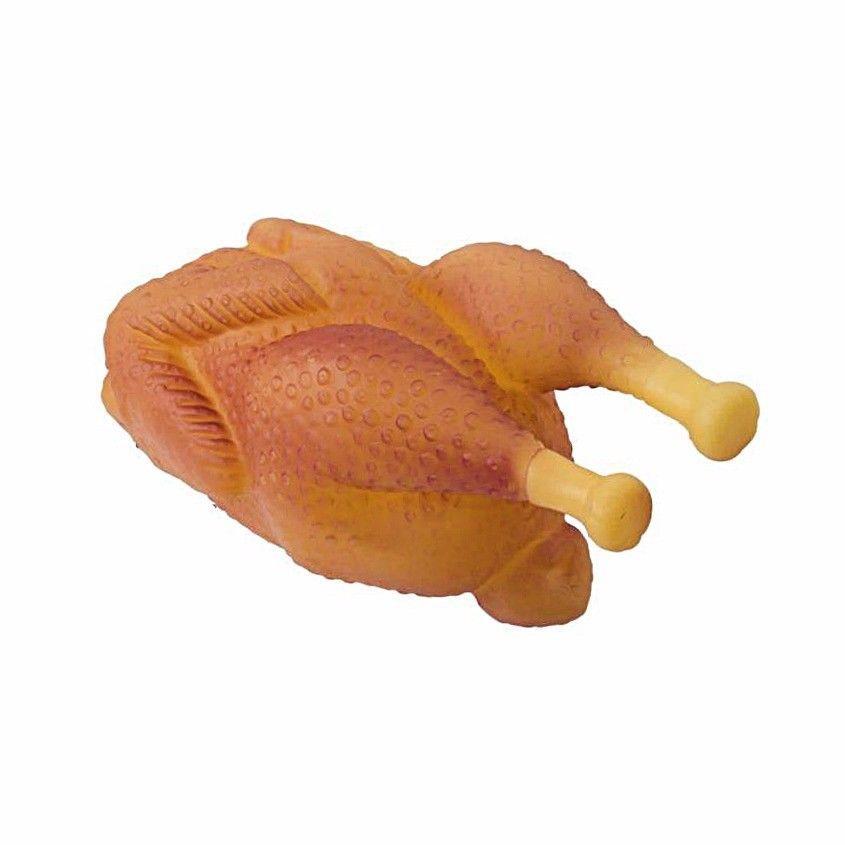 Pet Dog Toy Squeaky Silicone Rotisserie Roast Chicken 13.5 x 7.5 cm 0065 A (Parcel Rate)