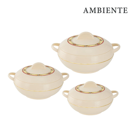 SQ Professional Ambiente Insulated Hot Pot Set of 3 1.2-1.6-2.5L Cream P7950 / 4227 (Big Parcel Rate)