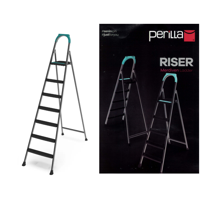 6 + 1 Perilla Riser Metal Indoor Outdoor Step Ladder 51306 (Big Parcel Rate)