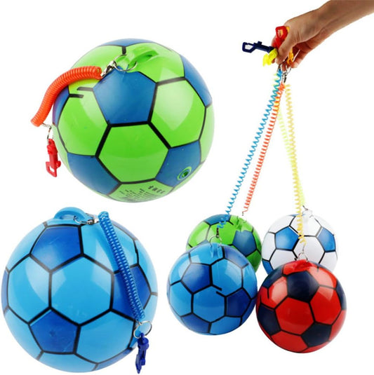 Inflatable Football with Springy String Sports Kids Toy Ball Outdoor Assorted Colours 6499 A  (Parcel Rate)