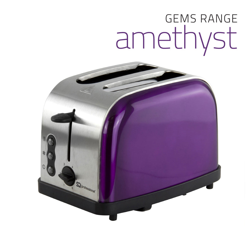 SQ Professional Gems Legacy 2 Slice Toaster 900W Amethyst 6377 (Parcel Rate)