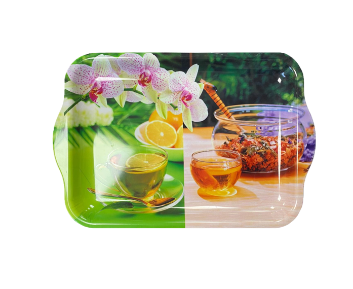 Plastic Tea Coffee Table Tray 40 x 26 cm Assorted Designs 6832 (Parcel Rate)