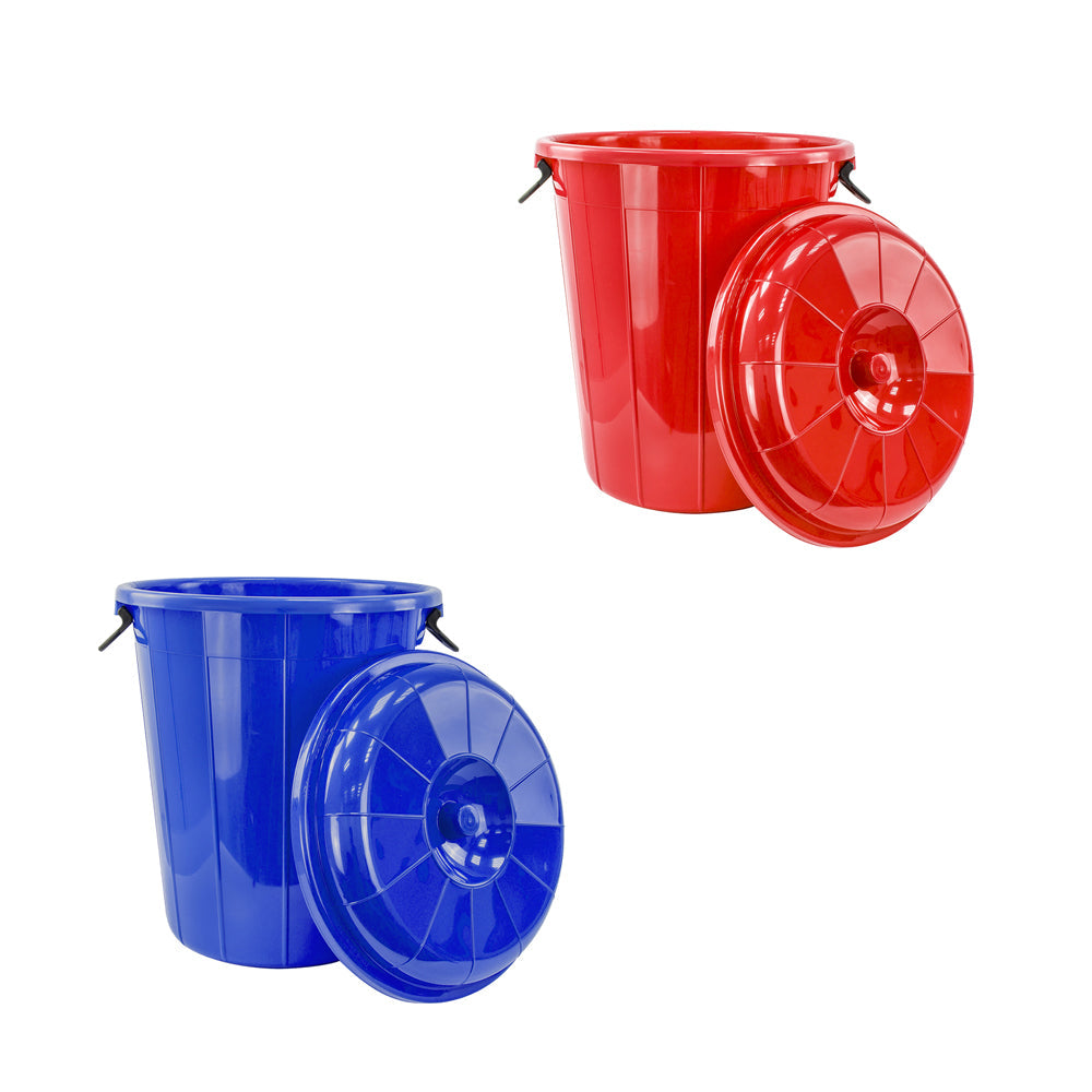 Plastic Eco Storage Drum Bin Bucket with 2 Side Handles 60L Assorted Colours 1882 (Big Parcel Rate)