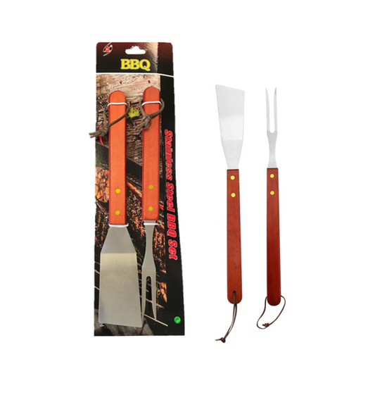 Metal BBQ Carving Fork Spatula Set 33 cm 7191 (Parcel Rate)