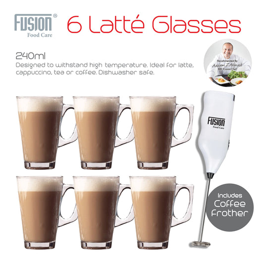 Coffee Latte Glasses 240ml Set of 6 7344 (Parcel Rate)