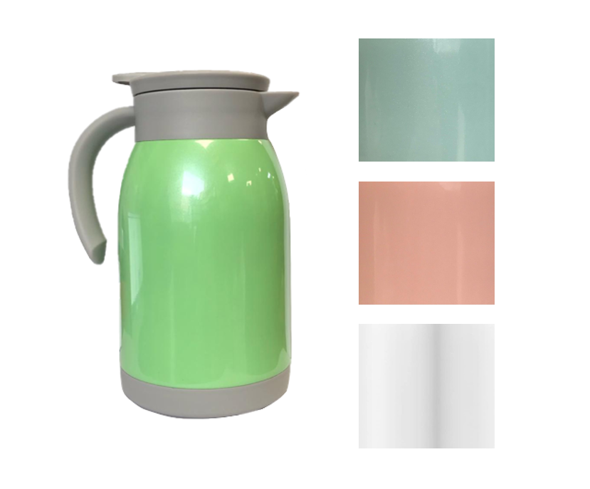 Stainless Steel Tea Coffee Pot with Plastic Handle 900ml Assorted Colours 7394 A (Parcel Rate)