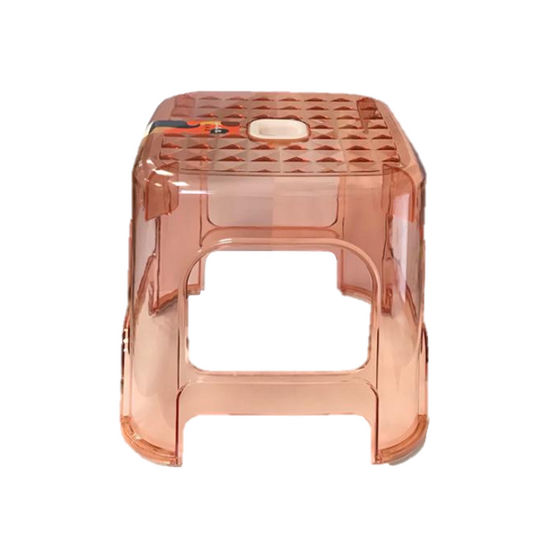 Small Transparent Plastic Bathroom Shower Stool Square 21 x 21 x 23 cm Assorted Colours 7446 (Big Parcel Rate)