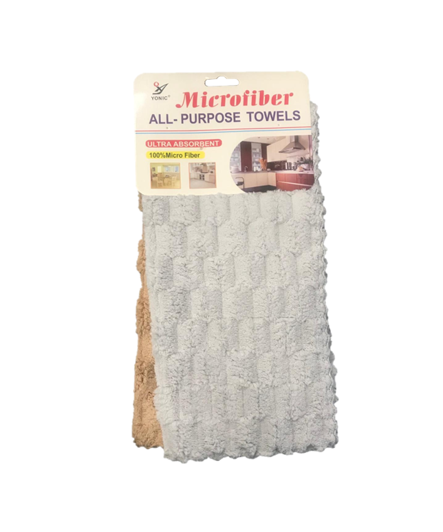 Microfibre Kitchen Towel Cloth 30 x 30 cm Pack of 2 Assorted Colours 7468 (Parcel Rate)