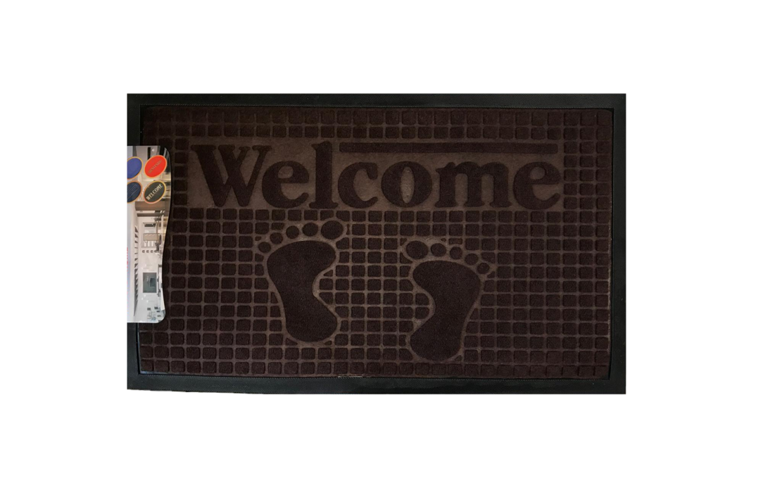 Rectangular Door Mat with Welcome45 x 75 cm Assorted Designs and Colours 7535 (Parcel Rate)