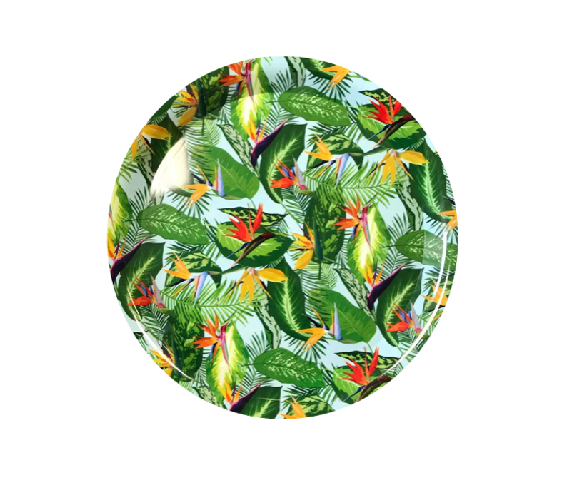 Plastic Round Serving Tray with Printed Design 34 cm Assorted Designs 7647 (Parcel Rate)