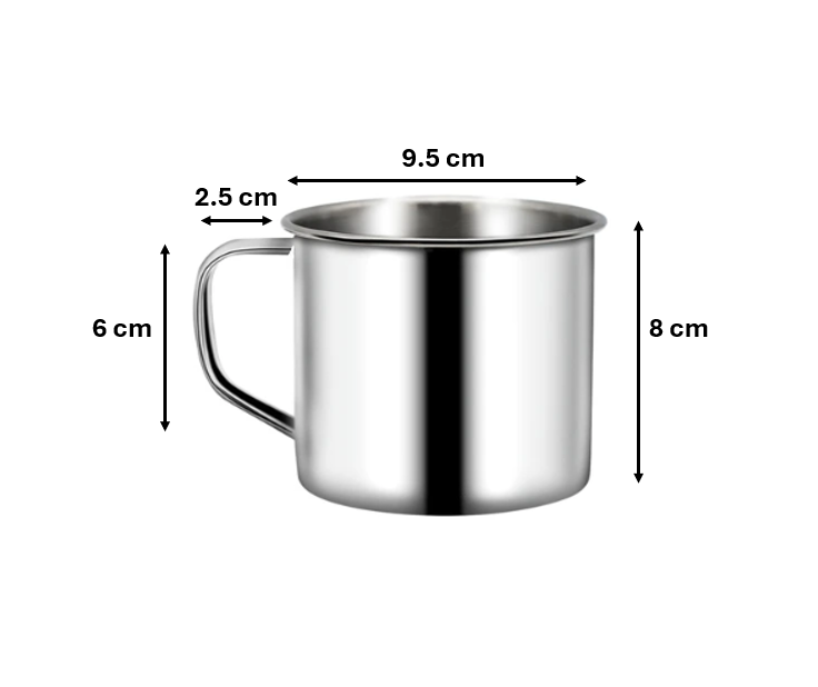 Metal Coffee Tea Mug Cup with Handle 8 x 9.5 cm 7743 (Parcel Rate)