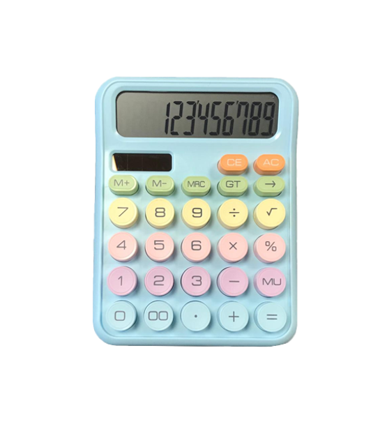 Plastic Pastel Round Button Calculator 15.5 x 12 cm 7822 (Large Letter Rate)