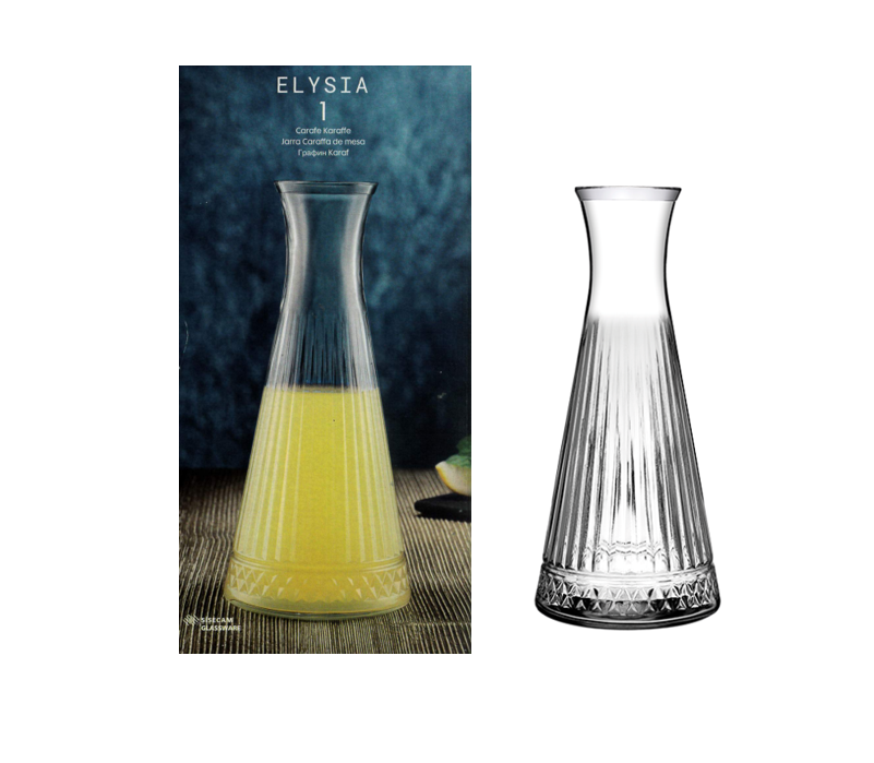 PB Elysia Glass Water Drink Carafe Jug 940cc 80403 (Parcel Plus Rate)