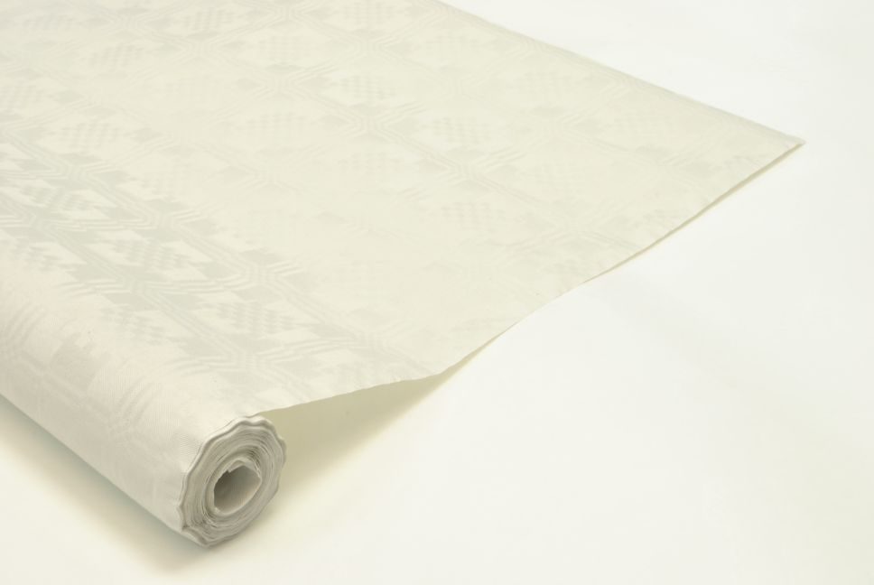 Eco Disposable Paper Table Banquet Roll White Damask 10 x 1.2m 895001 (Big Parcel Rate)