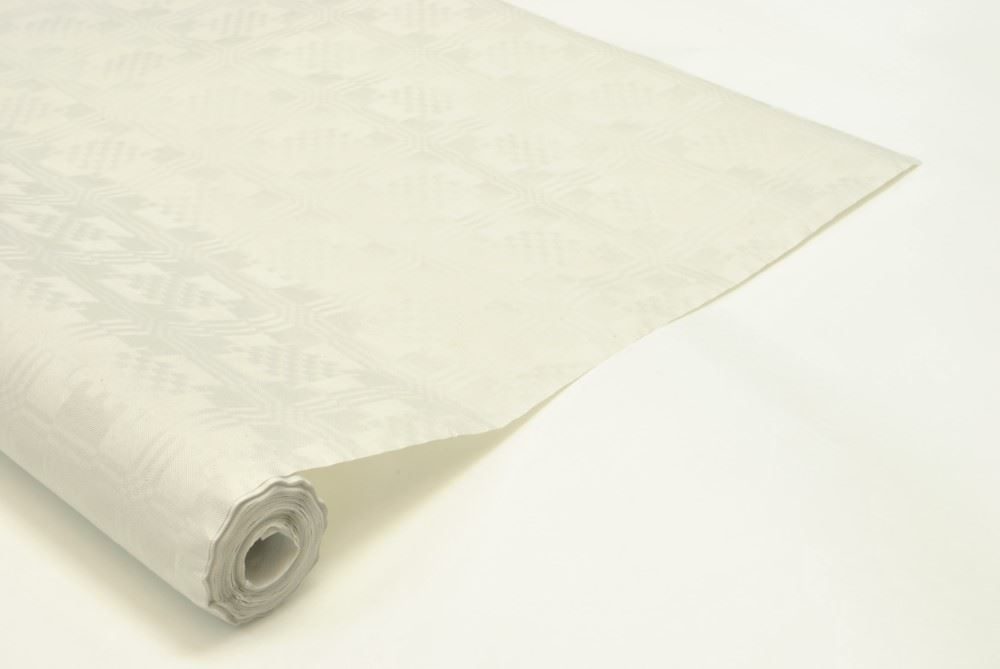 Eco Disposable Paper Table Banquet Roll White Damask 50 x 1.2m 895003 (Big Parcel Rate)