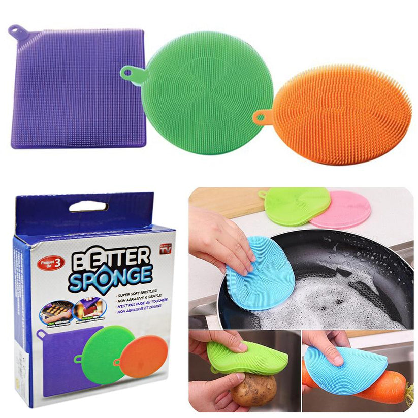 Hot Better Silicone Sponge Dishwashing Sponge Kitchen Cleaner 5030 (Parcel Rate)