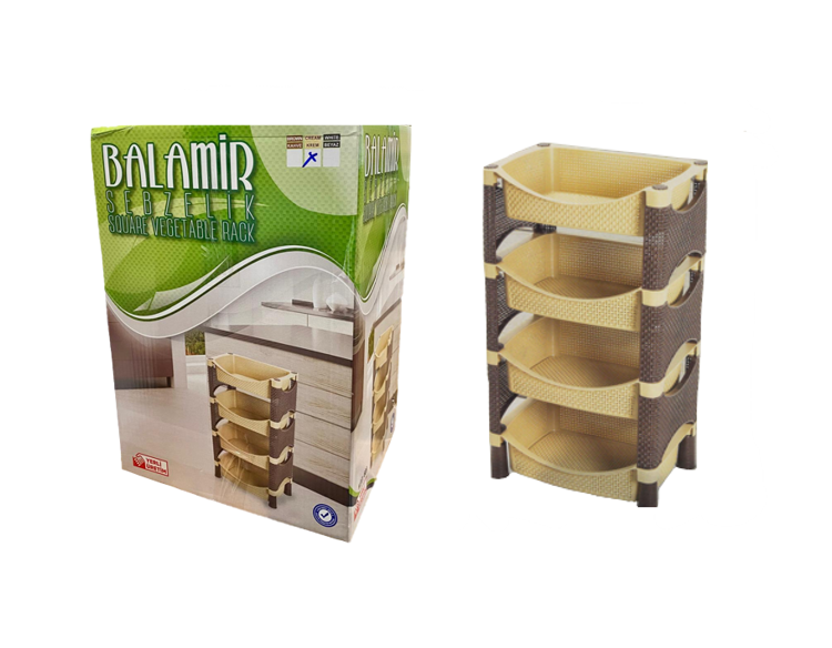 Balamir 4 Tier Plastic Kitchen Vegetable Fruit Storage Rack Assorted Colours D609 (Big Parcel Rate)