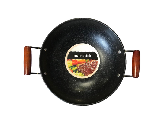 Double Handled Non Stick Wok 30cm Speckled Back DL9110 (Parcel Rate)