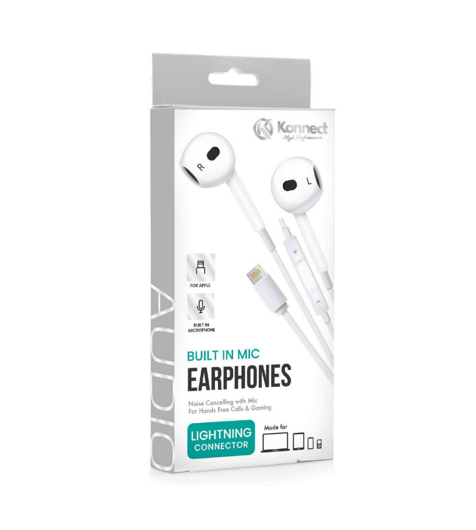 Konnect Wired Earphones with Built in Mic iPhone Lightning Connector EHPI (Parcel Rate)