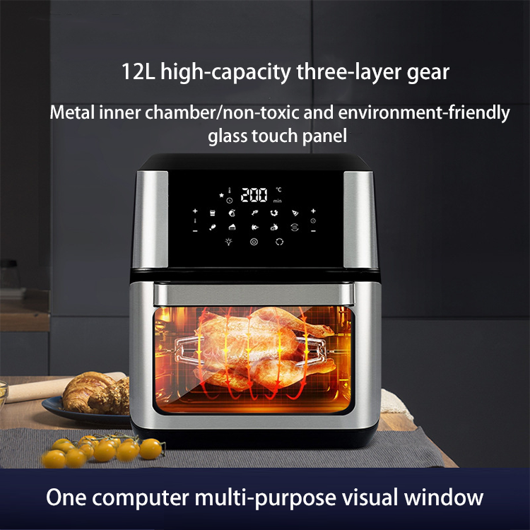 50 Units 1700W French Door Air Oven, 12L-15L Multi-functional, Healthy Digital Air Fryer, Oil-Free, Stainless Steel Convection Hot Air Oven