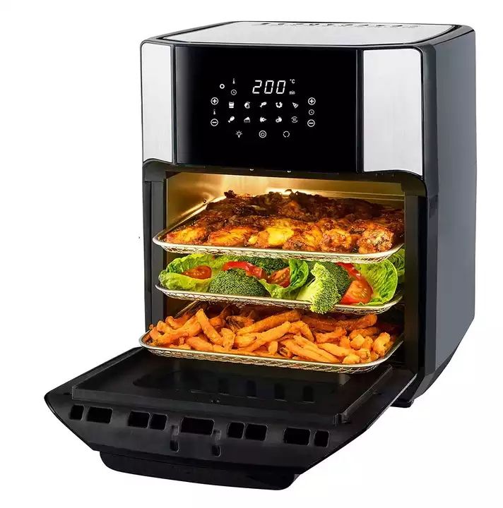 50 Units 1700W French Door Air Oven, 12L-15L Multi-functional, Healthy Digital Air Fryer, Oil-Free, Stainless Steel Convection Hot Air Oven