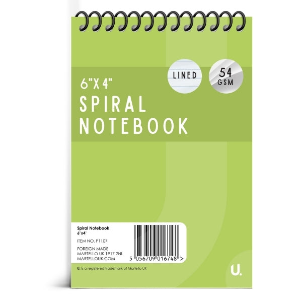 Spiral Notebook 6" x 4" Pack of 3 Assorted Colours P1107 (Parcel Rate)