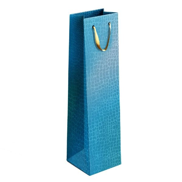 Embossed Metallic Paper Wine Bottle Gift Bag 12 x 36 x 10 cm Assorted Colours P1903 (Large Letter Rate)