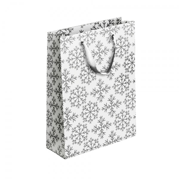 Gold / Silver Patterned Paper Gift Bag Medium Assorted Designs P1910 (Parcel Rate)