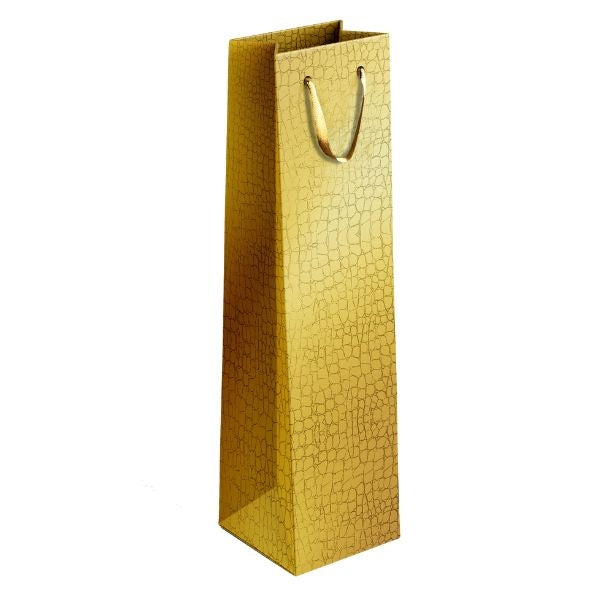 Embossed Metallic Paper Wine Bottle Gift Bag 12 x 36 x 10 cm Assorted Colours P1918 (Large Letter Rate)