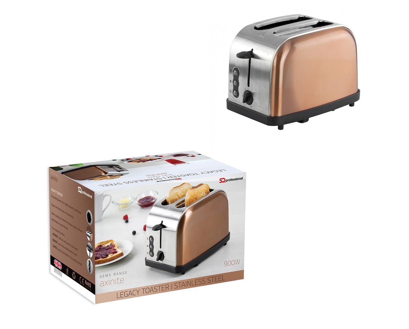 SQ Professional Gems Legacy 2 Slice Toaster 900W Axinite P97111 / 7209 A  (Parcel Rate)