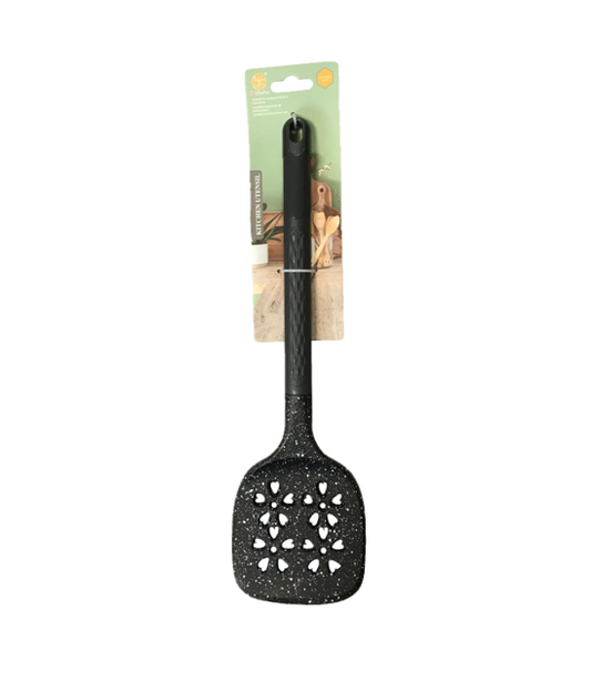 Plastic Cooking Spatula 10 x 35 cm Speckled Black SG3002 (Parcel Rate)