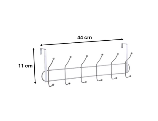 Metal Over Door 12 Hook Hanger 44 cm SG9154 (Parcel Rate)