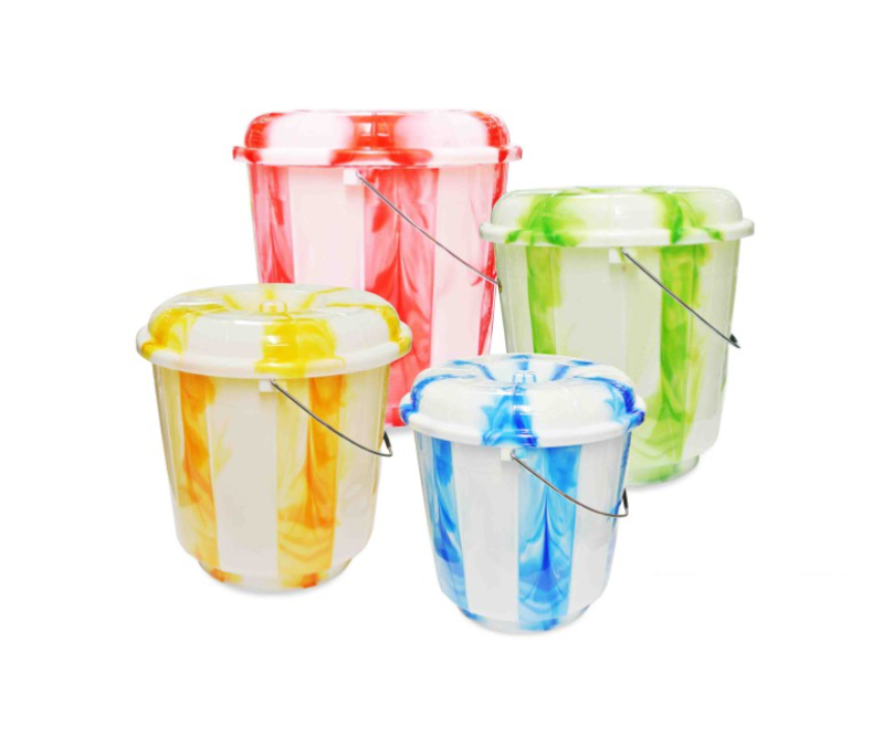 18 Litre Tie Dye Design Plastic Bucket with Lid Assorted Colours TS60992 (Big Parcel Rate)