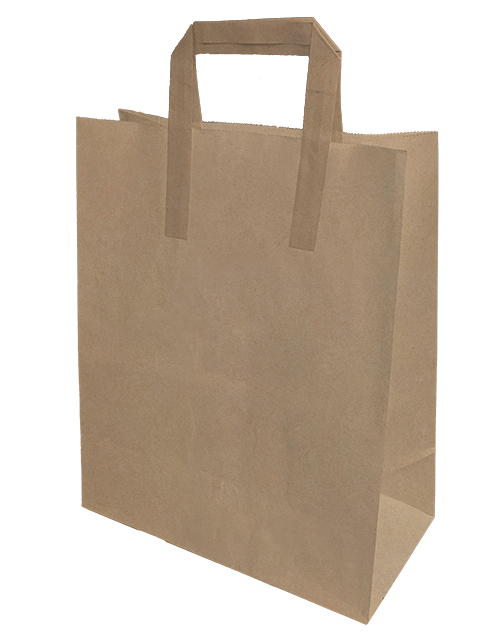 250 Pieces Brown SOS Paper Carrier Bag Large External Handles 375 x 270 x 330 mm 35188 (Parcel Rate)