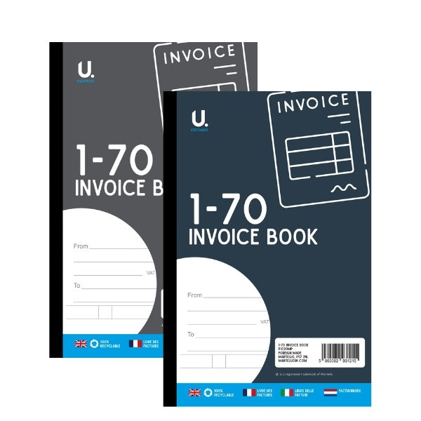 Invoice Book 1-70 20.4 x 12.5 x 0.9cm P1020MP (Large Letter Rate)