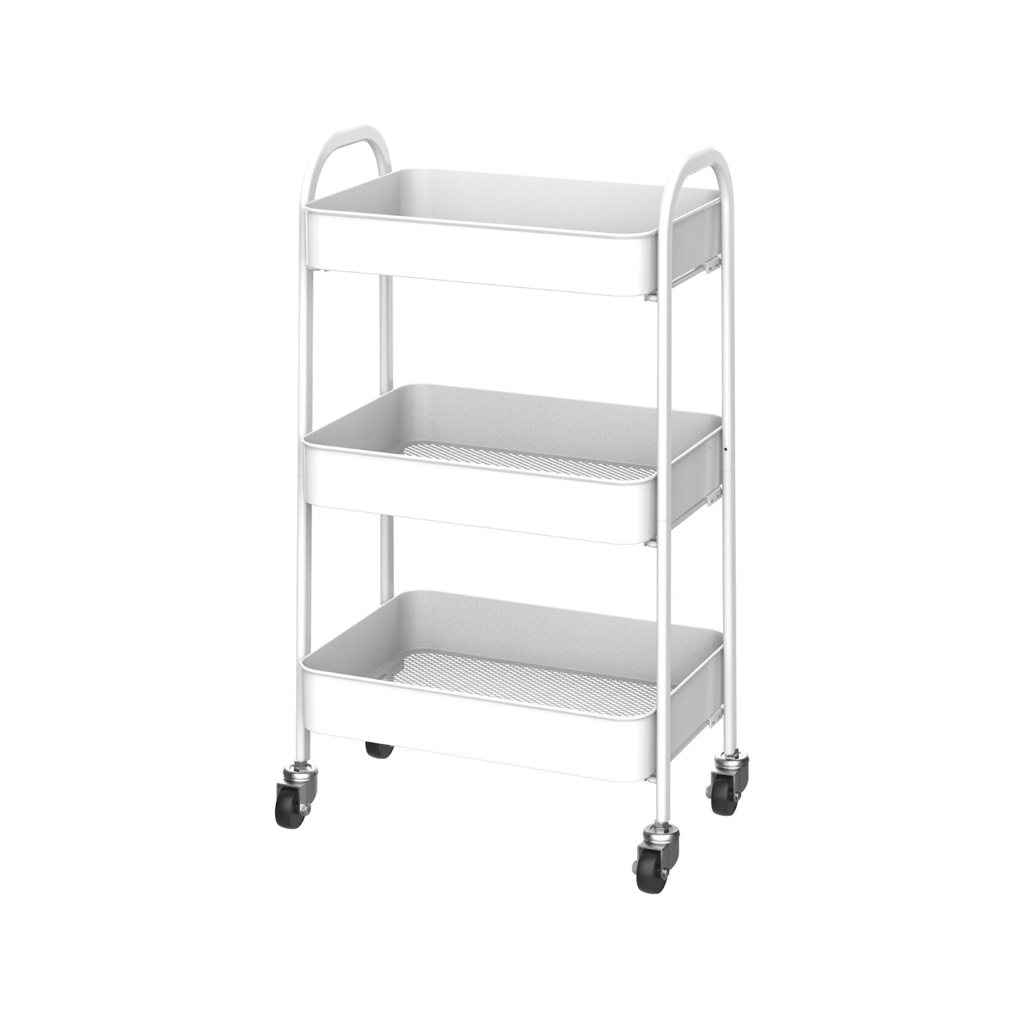 SQ Professional Durane Kitchen Trolley Storage Rack 3 Tier 41.5 x 30.5 x 77.2 cm White 11303 (Big Parcel Rate)