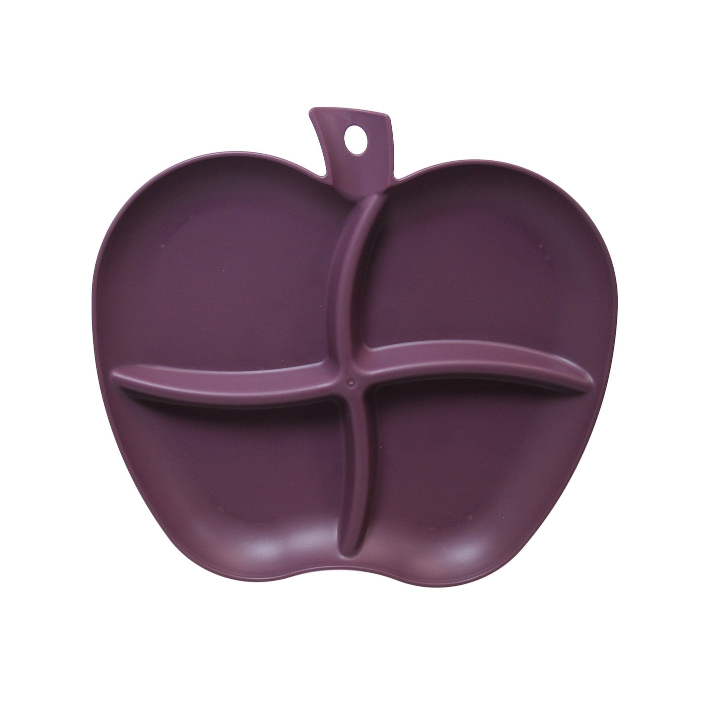 Plastic Sectioned Appetisers Plate Apple Design 22 x 25 cm Assorted Colours 0041 (Parcel Rate)