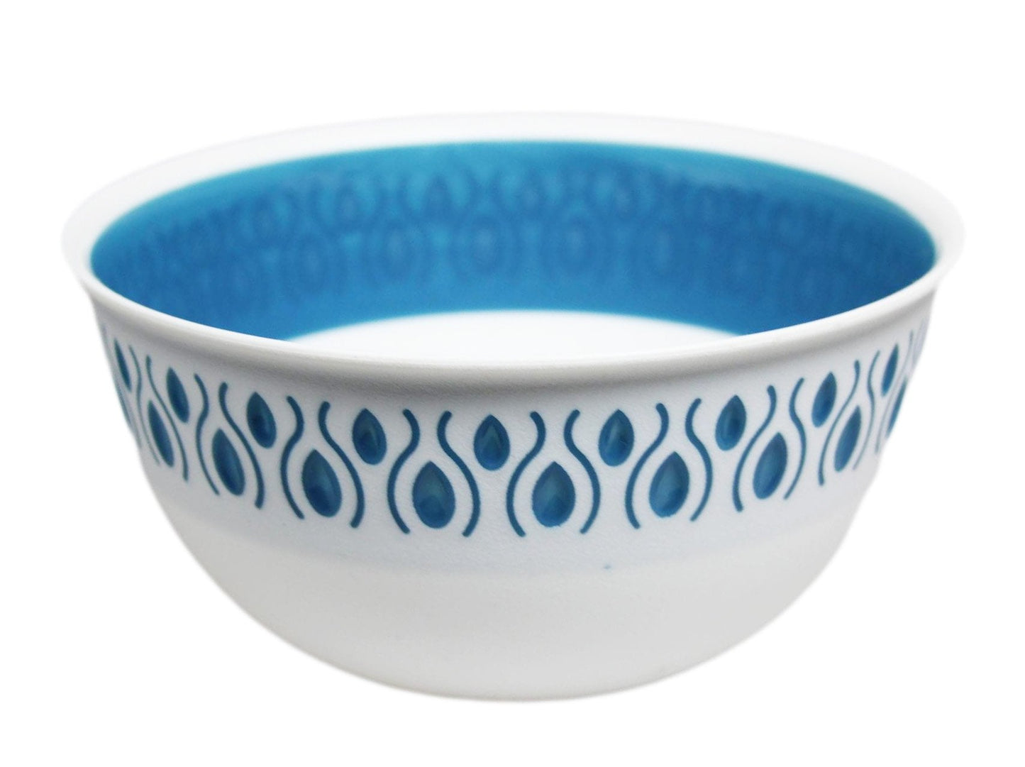 Kitchen Food Bowl with Pattern Design Plastic 16cm x 18cm Assorted Colours BNM0230 (Parcel Rate)