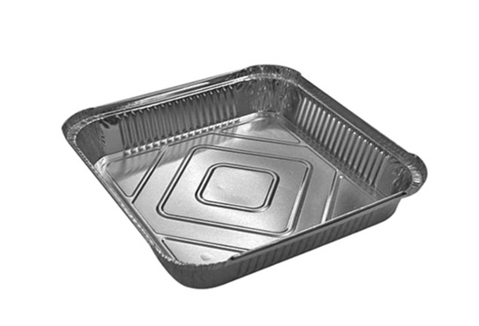 Square Aluminium Foil Tray 24 x 24 x 4 cm Pack of 3 0333 (Parcel Rate)