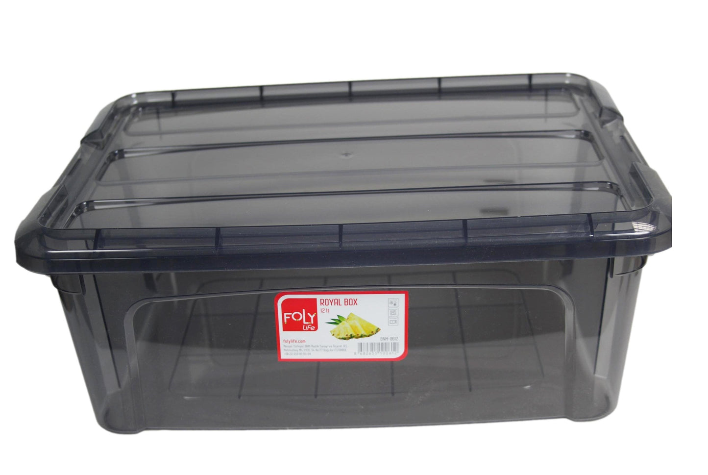 Poli Plastic Storage Box Black 12 Litre 40 cm BNM0612  (Parcel Rate)